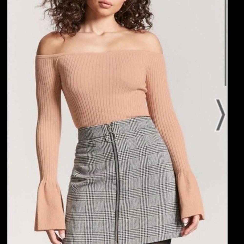 Cream Forever 21 Off-Shoulder Sweater